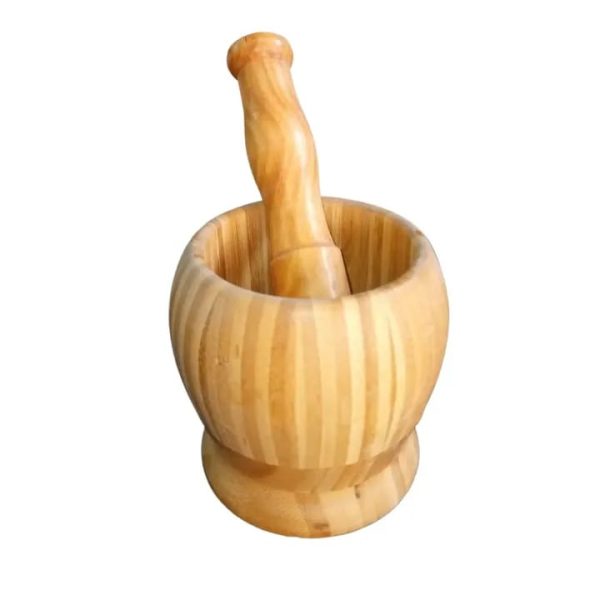 01 Set Wooden Pestle and Mortar For Crushing