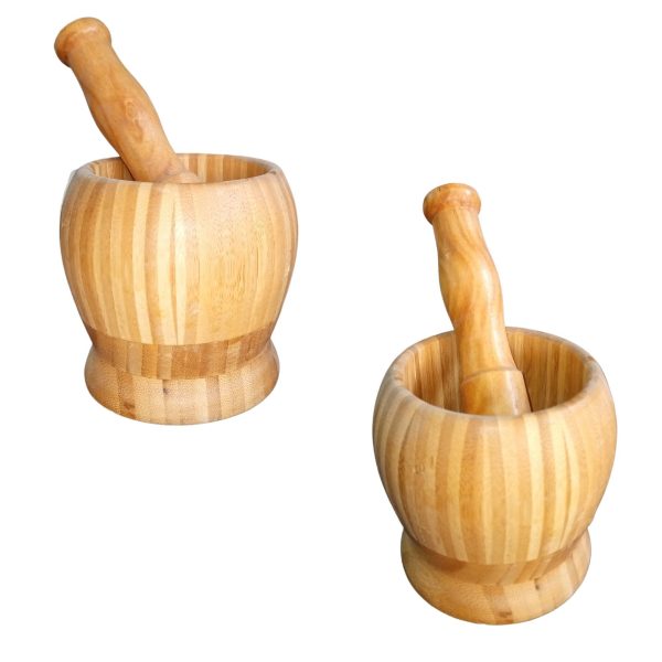 01 Set Wooden Pestle and Mortar For Crushing