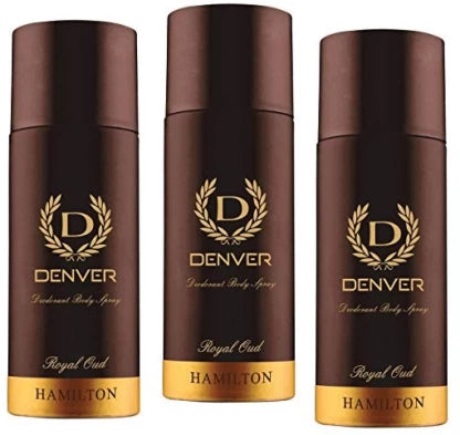 Denver Royal Oud Hamilton Body Spray Full Long Lasting For Men (200 Ml) Made In India